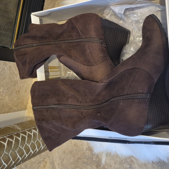 Brown Wedge Boots - Picture 5 of 8